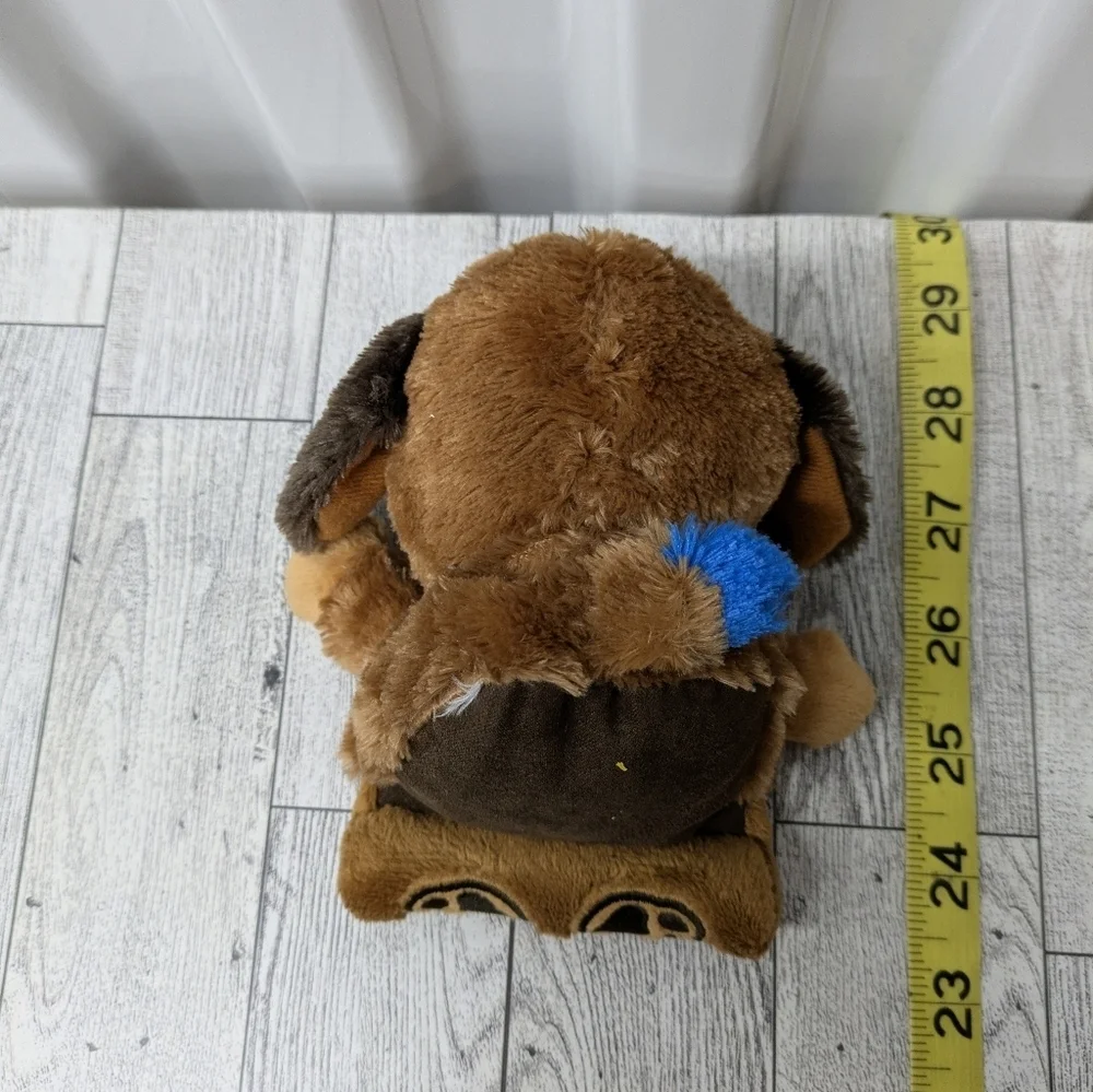 Ty Brown and White Stuffed Animal with Blue Eyes